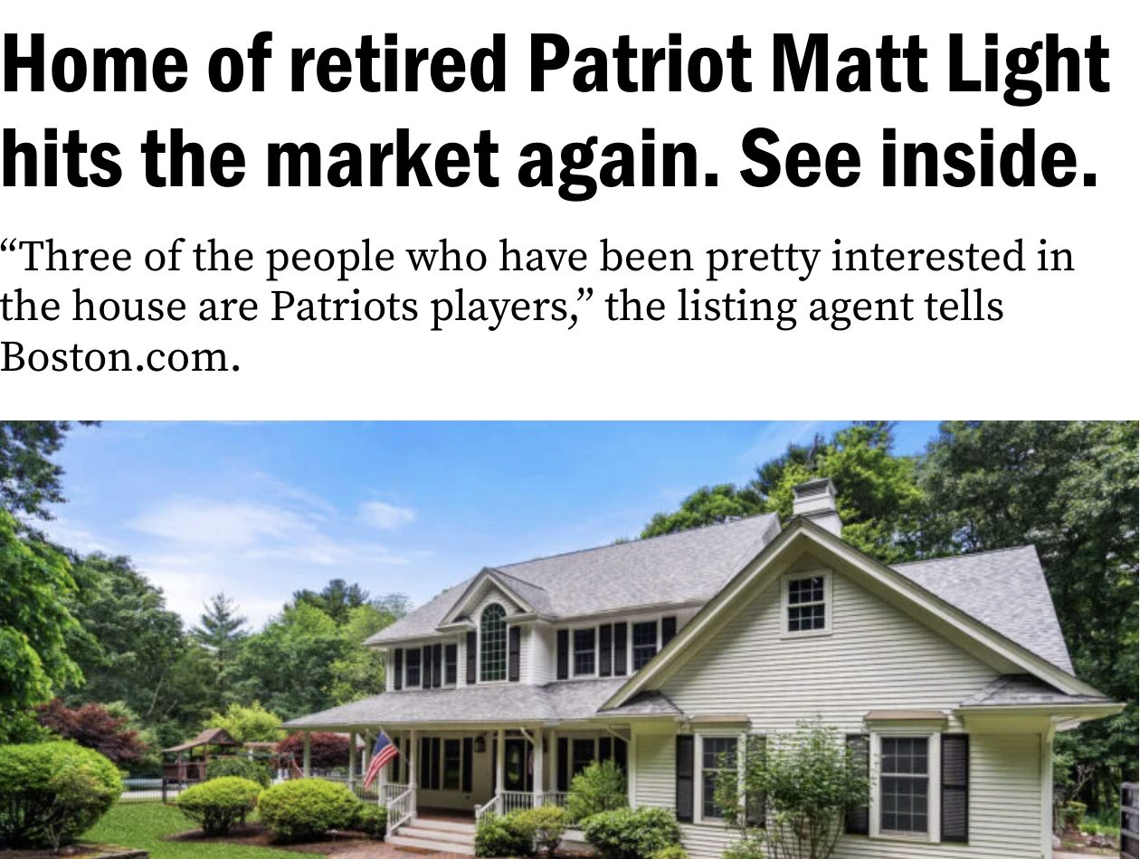 Boston.com feature on Matt Light's Foxborough estate